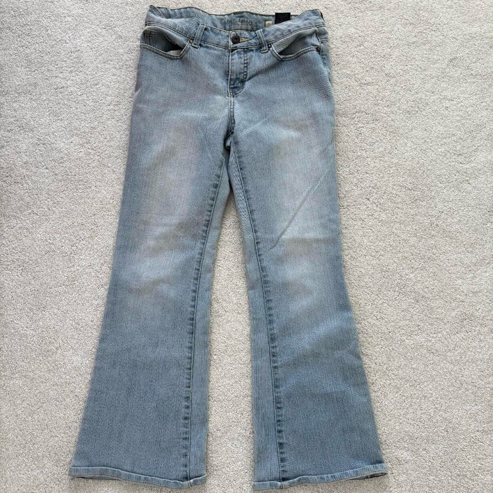 vintage y2k low rise flared light wash jeans women’s size 6 faded glory